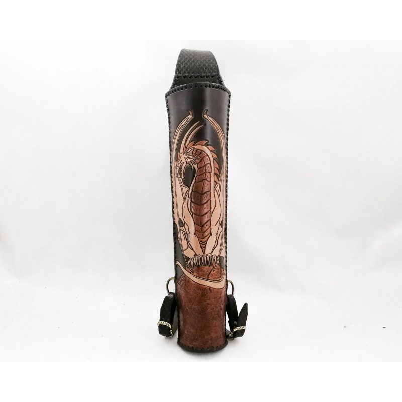 Herbis kołczan półokrągły pleciony rzemieniem: Smok